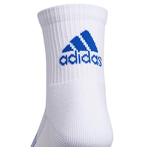 Adidas Men's Ub21 Superlite Running Quarter Socks (2-Pair), White/Clear Onix Grey/Team Royal Blue, Large #TOP2