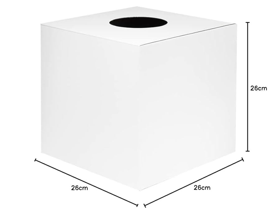 Amazon.co.jp: 日本製 抽選箱 白 無地 高さ26cm×26cm×26cm 底板