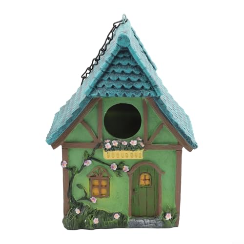 OAugustknowU utdoor Vogelfutterspender aus Kunstharz, wetterfest, Vogelhaus für Gartendekoration, Vogel