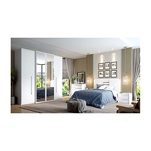 Guarda Roupa de Solteiro 4 Portas 2 Gavetas Thb Splendore Plus Glass