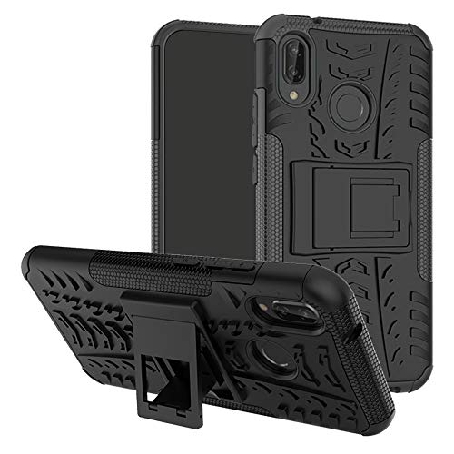 Labanema Coque pour Huawei P20 Lite, Etui Housse Coque Shockproof Robuste Impact Armure Hybride Béquille Cover pour Huawei P20 Lite - Noir