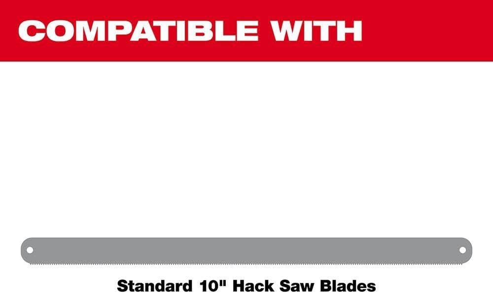 Milwaukee 48-22-0012 Compact Hand Operated Hack Saw w/ Tool-Less Blade Change (10 Inch Blade Included)