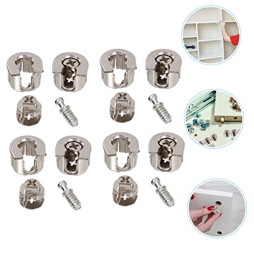 10 Pcs Shelf Pin Cam Locks Furniture Cam Lock Fasteners Lock Cabinet Stainless Steel Bolts Eccentric Fittings Furniture Connection Fixer Screw Furniture Connector Stainless Steel - Image 3