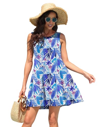 Image of WEACZZY Women Summer Casual Swing T Shirt Dresses Beach Cover up Loose Dress