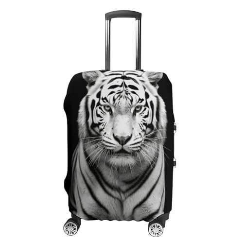 Black And White Tiger Suitcase Covers Luggage Protector - Travel Elastic Baggage Case Protective, Washable Anti-scratch Large Suit Case Cover for Suitcases Fits 19-32 Inch Luggages S