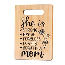 Mom Gfits from Son Daughter Mothers Day Gfits Birthday Gfits for Mom Best Mom Ever Gifts She Is Mom Bamboo Engraved Cutting Board Decor for Kitchen