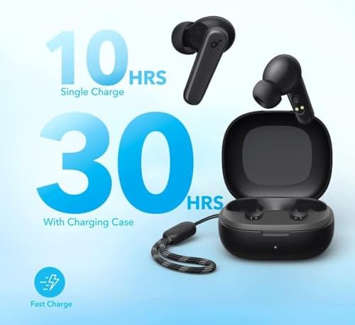 Soundcore by Anker P20i True Wireless Earbuds, 10mm Drivers with Big Bass, Bluetooth 5.3, 30H Long Playtime, Water-Resistant, 2 Mics for AI Clear Calls, 22 Preset EQs, Customization via App - 3