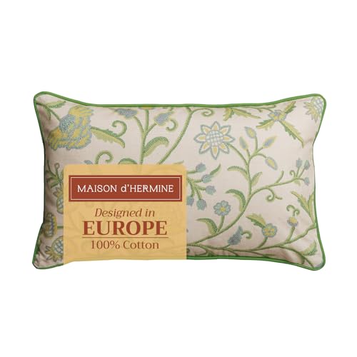 Maison d' Hermine Throw Pillow Covers 100% Cotton (12" x 20" - Pack of 1)