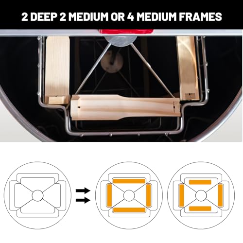 Beetech HE-M-2/4 2/4 Frames Manual Honey Extractor Kit thumb #3