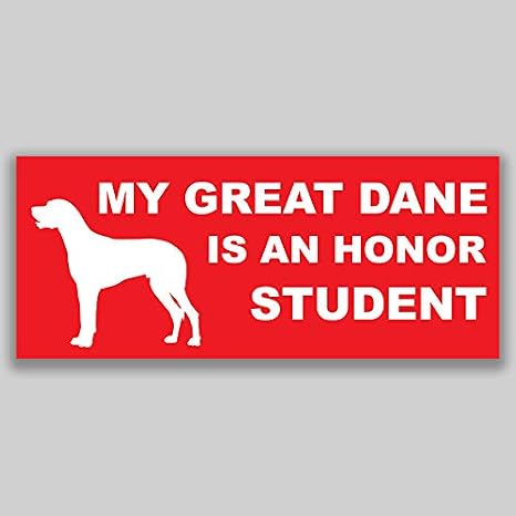 JMM Industries My Great Dane is an Honor Student Vinyl Decal Sticker Car Window Bumper 2-Pack 7.5 Inches by 3 Inches Premium Quality UV Protective Laminate PDS1206