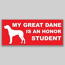 JMM Industries My Great Dane is an Honor Student Vinyl Decal Sticker Car Window Bumper 2-Pack 7.5 Inches by 3 Inches Premium Quality UV Protective Laminate PDS1206