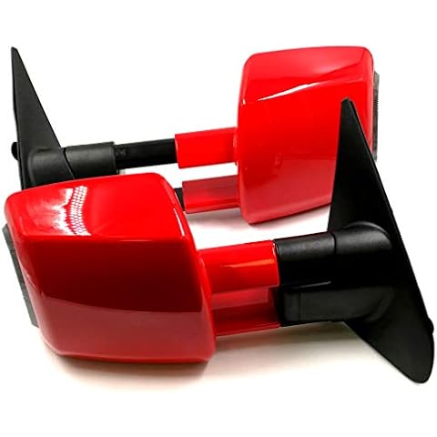 Painted Red 3L5 Towing Mirror For 07-19 Tundra Power Heated Smoke LED Signals 08 09 10 11 12 13 14 15 16 17 18 Tow Trailer Telescoping (Red-3L5) Cover