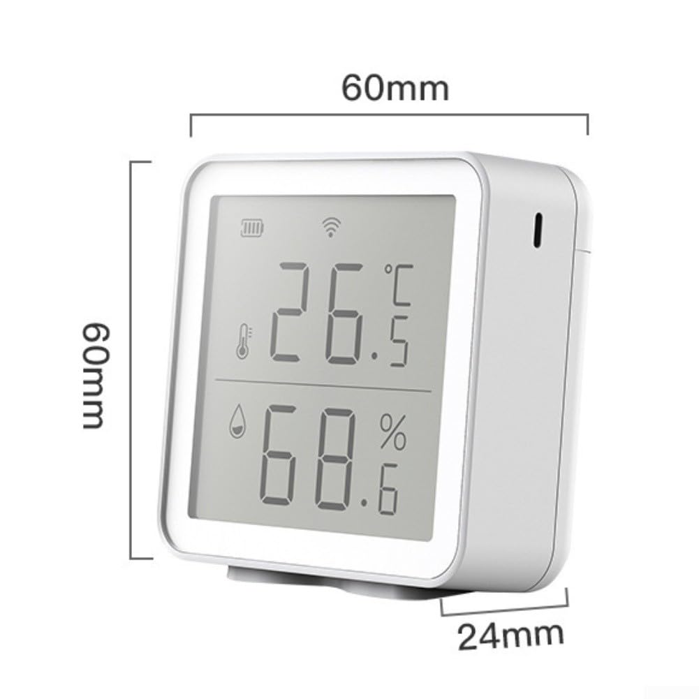 Termometro e igrometro Smart WiFi per Alexa Google Home App Controllo in Tempo Reale Temperatura Umidità Monitor con Avvisi 2.4 GHz Bianco