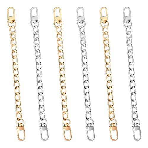 6 Pièces Sangle de Chaîne d'Extension de Sac, MaehSab Accessoire de Remplacement de Breloques de Sangle d'Extension de Sac à Main pour Sac à Main (Couleur: Or et Argent) Cover
