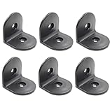 LC LICTOP 2 Inch Plastic L Corner Bracket, 6Pcs Black Right Angle Corner Brace, Shelf Cabinet Support Braces for Light Weight Projects