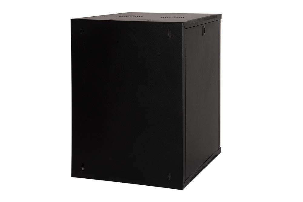 LINK armadio rack LK1918U66N 19 pollici 18 unità con montaggio a muro in metallo nero con porta in vetro temperato capacità di carico 45 kg dimensioni 60x60x90 cm una unità