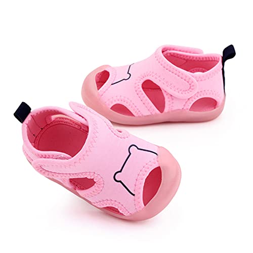 Infant Baby Girls Boys Toddler Summer Shoes Sandals Premium Soft Anti-Slip Rubber Sole Sneaker (Pink, 7 M Toddler)4