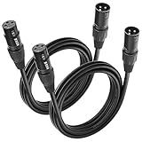 Cyberguys! XLR Cables 2 Pack, XLR Male to Female Microphone Cable with Locking Connector, Balanced Audio Cord, Nickel-Plated Connectors, PVC Jacket – Ideal Mic Cable for Studio, Stage, Speaker, 6 FT