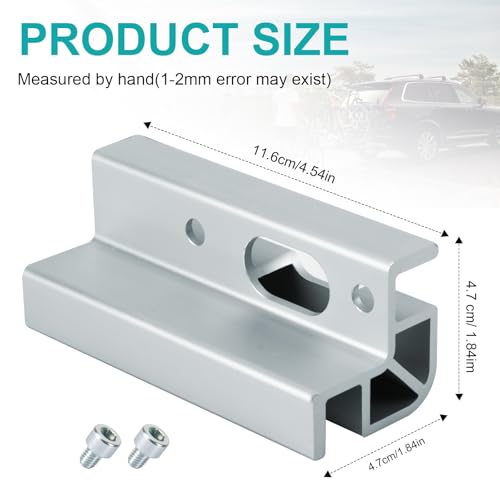 Bike Hitch Rack Receiver Adapter for Kuat D101 1.25\" to 2\" Adapter Compatible with Kuat Sherpa 2.0/ NV 2.0/ NV Base 2.0/ Sherpa/ Alpha and Beta Rracks, Aluminum Hitch Reducer Converts,Included 2 bolts - Thumbnail 2