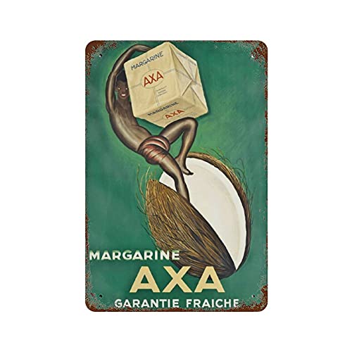 Axa Margarine' 1931 Vintage Art Nouveau Novedad Busted Knuckle Garage Welding Shop Retro Cartel de metal de estaño Cartel de metal Vintage Cartel de aluminio Retro Regalo Vintage Placa de pared