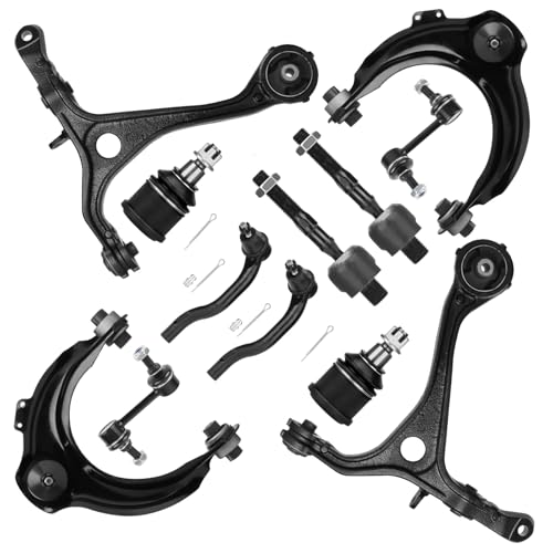 Front Upper Lower Control Arm Suspension Kit Fit for Accord Sedan Coupe 2003-2007 ACURA TSX 2004-2008 with Ball Joints Tie Rod Ends Sway Bar Stabilizer Links - 12pcs