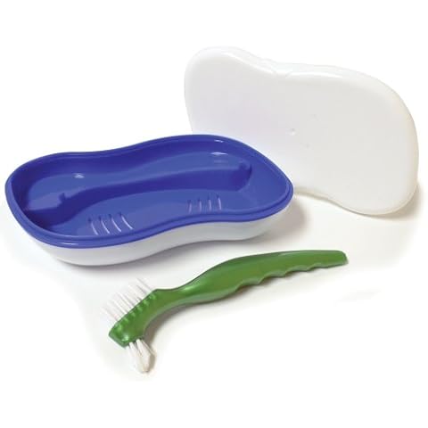 Denture Storage and Cleaning Kit, White - 1 Ea Cover