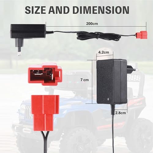 Chargeur de Batterie 6V pour Voitures à roulettes pour Jouets à roulettes, Adaptateur de Batterie Prise carrée pour Rollplay Porsche 918 Audi R8 Spyder Kid Trax Disney – vue 7
