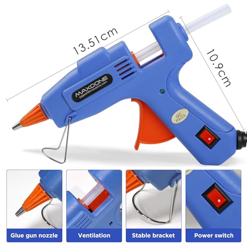 Heet lijmpistool, lijmpistool, 20 W, 30 stuks, 7 mm x 130 mm, lijmstiften voor pistool, handwerk, thuis, knutselen, kantoor, blauw - Afbeelding 3
