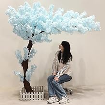 شجرة زهرة الكرز الاصطناعية، Artificiales para Decoracion، نبات الشجرة المزهرة الزرقاء المزيفة، Artificiales para Decoracion، لحفلة مهرجان المنزل عيد الميلاد