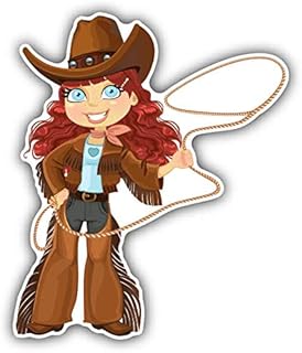 Magnet Cowgirl Lasso Curly Hair Flexible Vinyl Magnet Waterproof Car Magnetic Bumper Sticker 5"