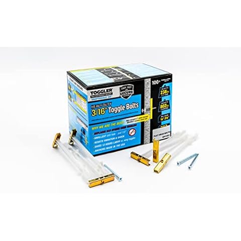 (BA) 3/16-24 Toggler SNAPTOGGLE Heavy Duty Toggle Bolt Zinc with 3/16-24 x 2 1/2 Flat Head Machine Screws Zinc (100 Pcs) Cover