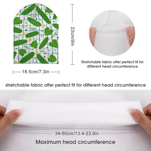 Cartoon Vegetables Cucumber Pattern Kids Beanie Hat for for Girls Boys Children Cap Winter Knitted Chemo Cancer Headwear Accessories Gifts Decoration Black2