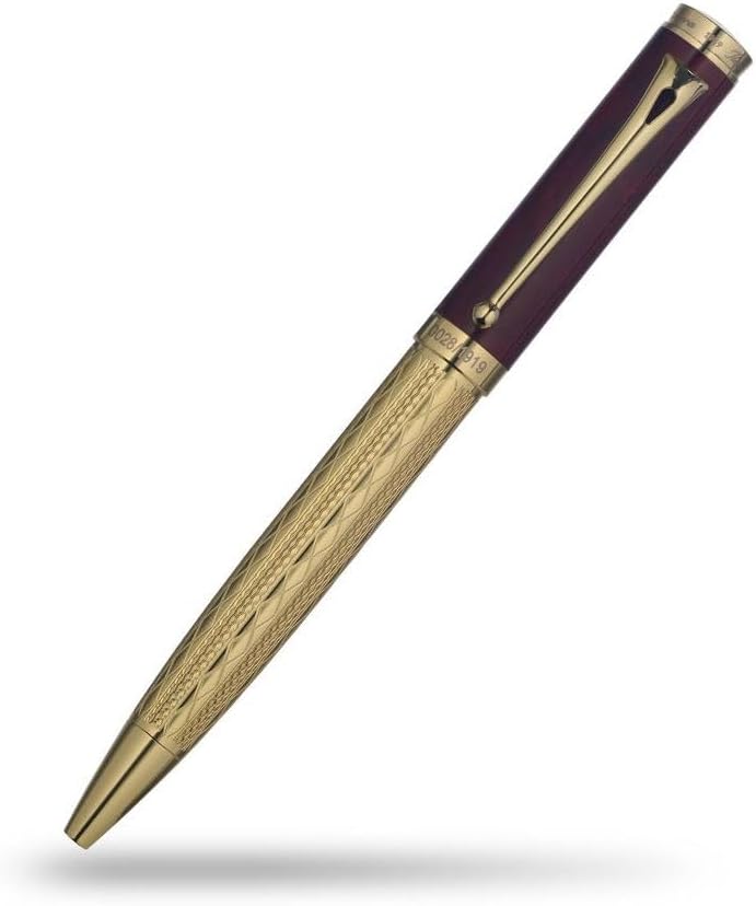 ANCORA 1919 Dolce Vita Bordeaux I Luxury Ballpoint Gold Plated Italian Pen I Luxurious Handcrafted Fine Writing Instrument I Smooth Writing Experience I Craftsmanship