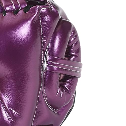 Boxing Headgear Adjustable Padded Head Protection for Sanda Karate Grappling M Purple - Image 7