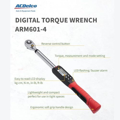 ACDelco ARM601-34 3/8" & ½" Heavy Duty Digital Torque Wrench Combo Kit with Buzzer and LED Flash Notification - ISO 6789 Standard with Certificate of Calibration