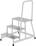 3 Stufen 50043 Aluminium-Arbeitspodest, mit Handlauf, starr, 3 Stufen - 50043