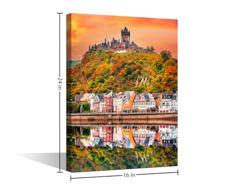Lienzo de paisaje alemán de 16x24'' para renovar la decoración del baño y hogar 5