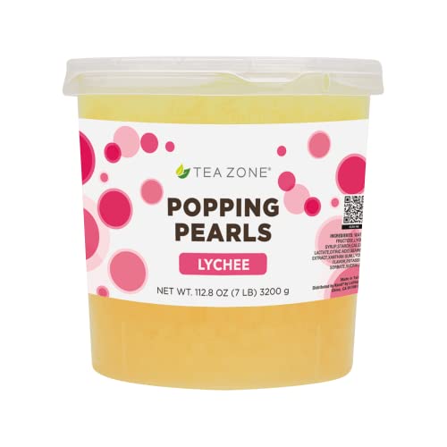 Tea Zone [7 Pounds] Lychee Popping Pearls for Boba Tea Beverages, Sweets, Ice Cream Topping | B2050 - Thumbnail 2
