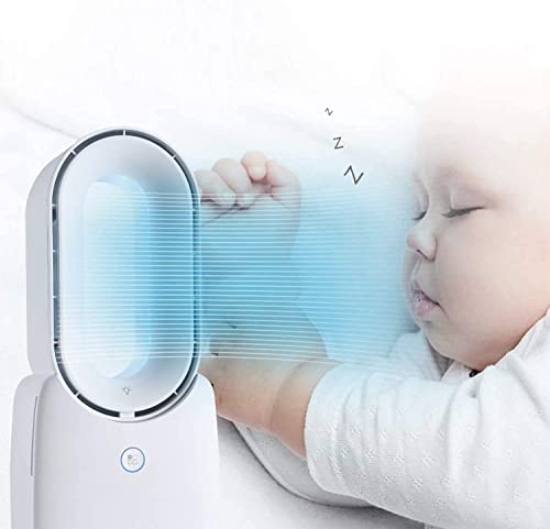 Let'me Desk Fan,Portable Bladeless Fan 11.8 Inch Small Personal Cooling Fan With 5 Colors Touch Control Led Light,Quiet Table Fan For Home, Office, Bedroom #TOP7