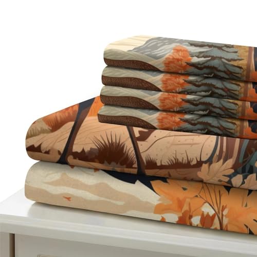 Housse de couette cerf 200x200 cm avec taies d'oreiller lit double - 7