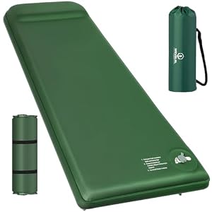 Wevelel Memory Sleeping Pad, 3.1″ Ultra-Thick Foam Sleeping Mats for Camping, Easy Inflate&Deflate,9.5 R-Value Insulated Camping Mattress Pad with Pillow, for Car Travel Tent