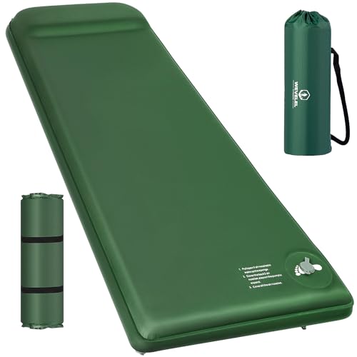 Wevelel Memory Sleeping Pad, 3.1" Ultra-Thick Foam Sleeping Mats for Camping, Easy Inflate&Deflate,9.5 R-Value Insulated Camping Mattress Pad with Pillow, for Car Travel Tent by Wevelel - Used condition - US$55.99