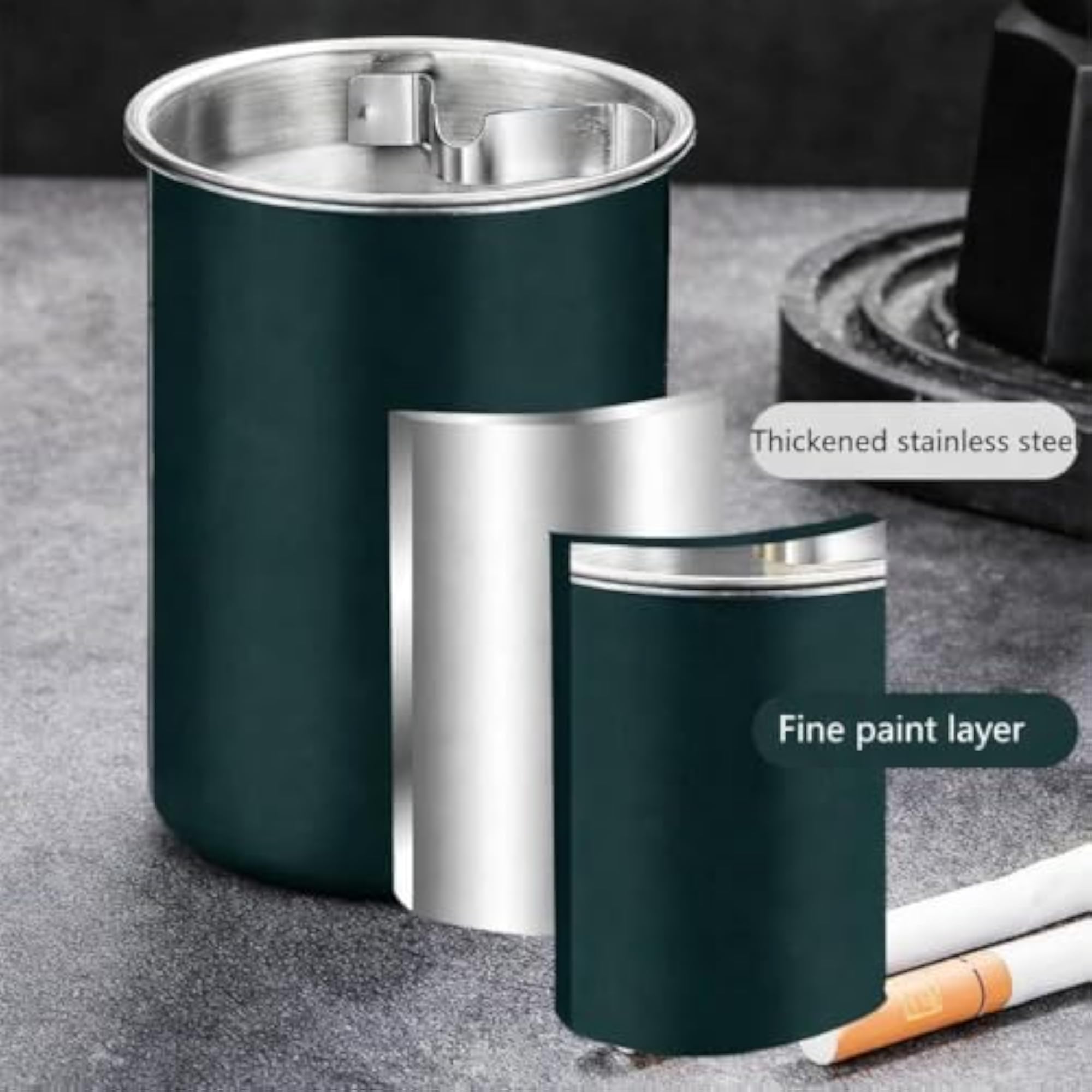 Stainless Steel Car Ashtray with Lid