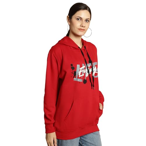 Image of Mack Jonney Printed Hooded Cotton Fleece Sweatshirt for Women-MACK32482