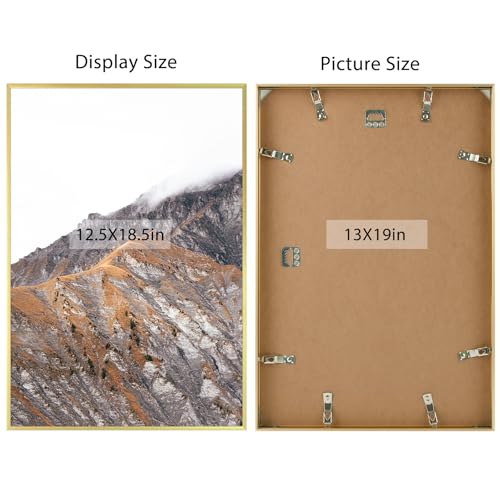 Frametory 13x19 Gold Aluminum Picture Frame Acrylic Cover 1 Pack by Frametory - Used condition - Image 5