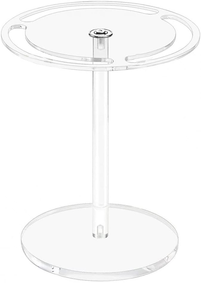 Acrylic Sunglasses Holder Stand, 360 Rotating Eyeglasses Display Rack Clear Glass Tabletop Organizer for Table Dresser Desk Countertop Bedroom