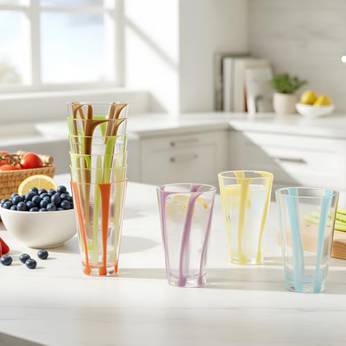 WowProLiv Plastic Cups Reusable (Set of 8) 22oz Acrylic Glasses Drinkware by WowProLiv - Used condition - Image 2