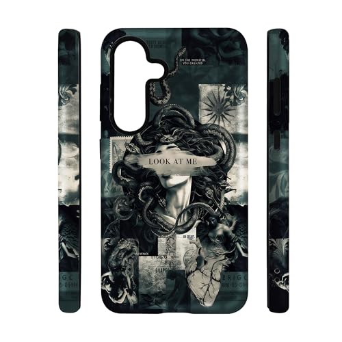 qizjio Cool Medusa Phone Case Shockproof Protective Greek Mythology Snake Phone Cases for Samsung Galaxy S24
