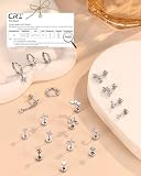 ORAZIO 19 sztuk kolczyków helix do piercingu ze stali chirurgicznej, tragus conch, złote, kreole, hipoalergiczne złote kolczyki damskie, zestaw piercingu, biżuteria do uszu