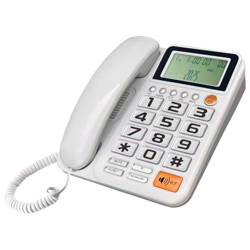 Téléphone fixe filaire à touches XL contre la fatigue visuelle